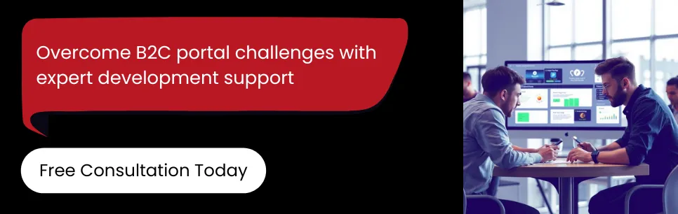 b2c portal development challenges.