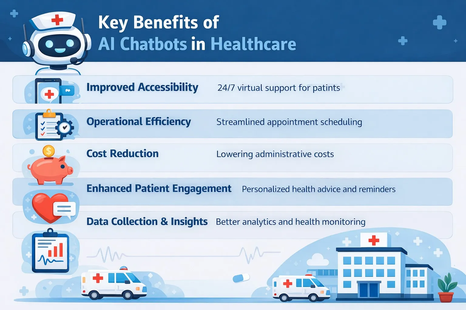 key benifits ai chatbots in healthcare